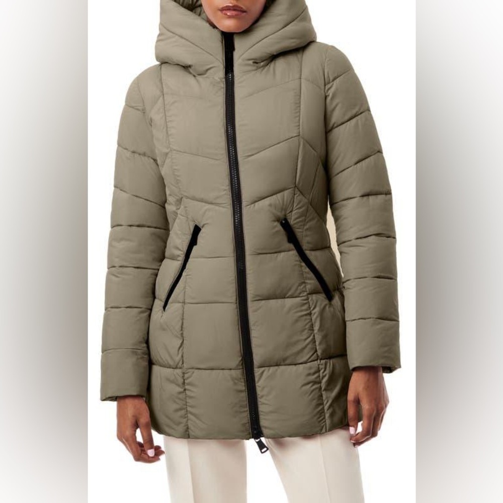 NWOT Bernardo Green Hooded Water Resistant Puffer Jacket